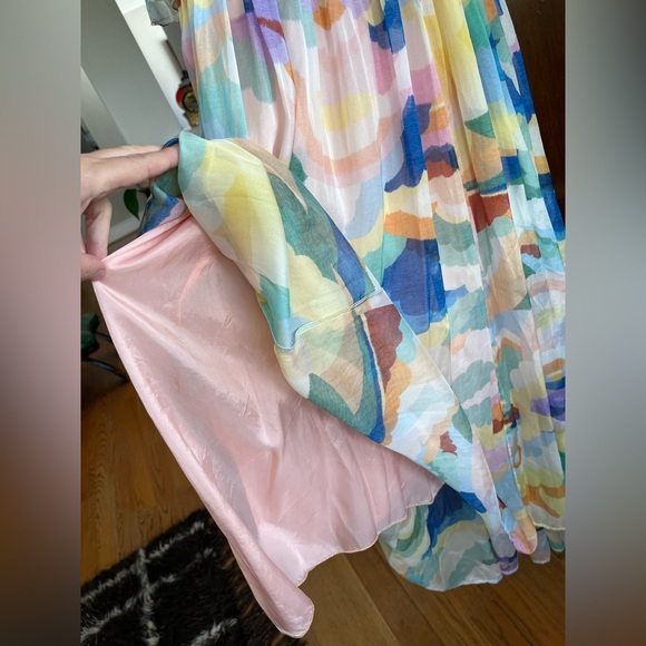 Forte Forte Silk Chiffon Dress with "Up Above in The Sky" Print in Morning. 10 - Picture 6 of 16